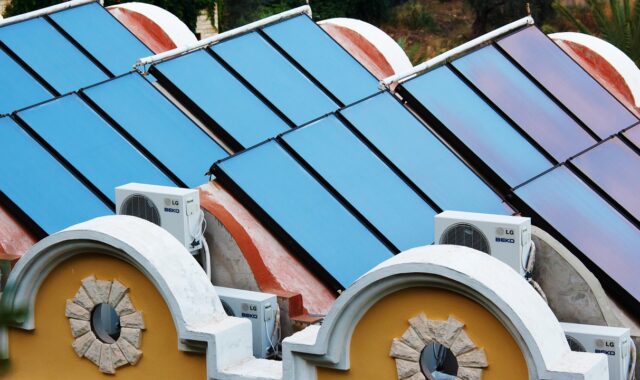 alternative, blue, nature, collector, energy, heating, house, panel, power, roof, solar, sun, technology, water, thermal, collectors, blue energy, blue power