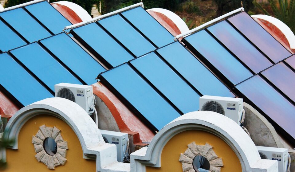 alternative, blue, nature, collector, energy, heating, house, panel, power, roof, solar, sun, technology, water, thermal, collectors, blue energy, blue power