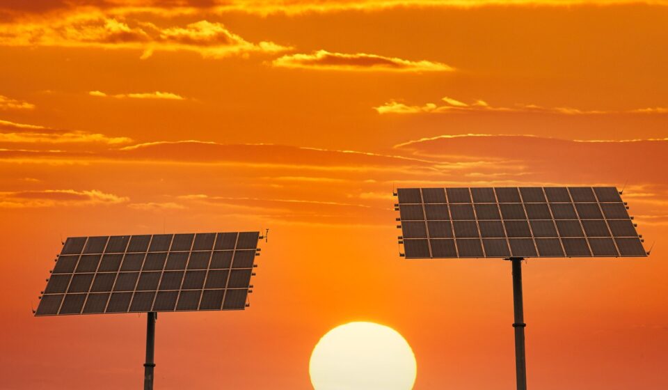 sunset, solar energy, sun, solar panels, nature, renewable energy, conservation, technology, orange skies, dusk, sky, energy