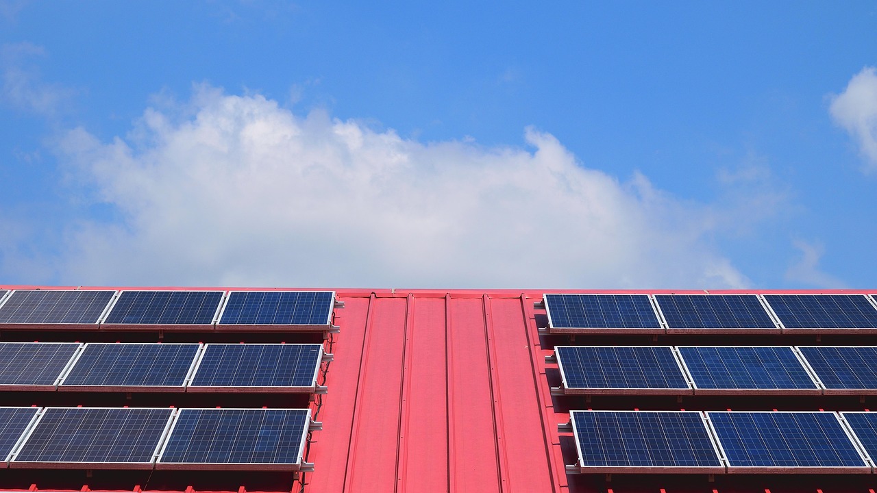 solar panel, energy, photovoltaic, electricity, nature, renewable, environment, sustainable, eco, roof, technology, current, power, green, clean, sunlight, voltage, sky, clouds, blue energy, blue power, blue clean