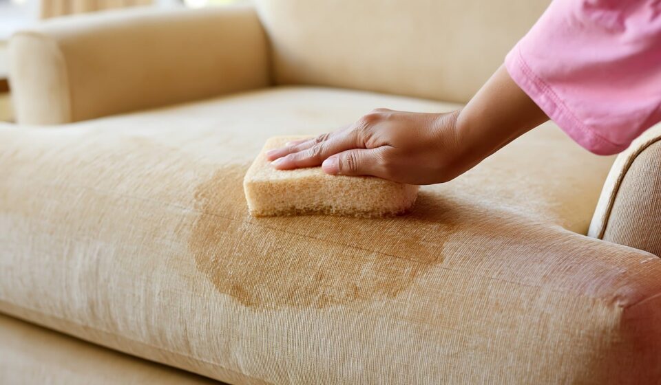 upholstery, cleaning, stain, sponge, stain removal, home, furniture, hand, hygiene, sunlight, sofa, living room, armchair, household, housework